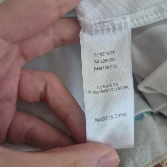 Altar'd State White & Blue Boho Dress Floral Tiered Skirt Size Medium - Picture 4 of 4